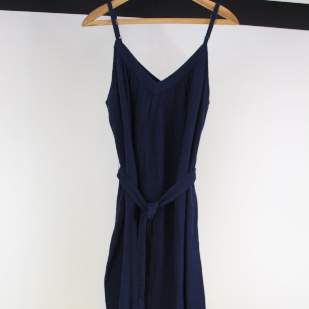NWT Gap Navy V-Neck Tie Waist Dress Large‎ Petite